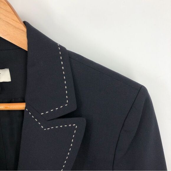 Ann Taylor Blazer Womens 8 Navy Blue Single Button - Picture 3 of 10